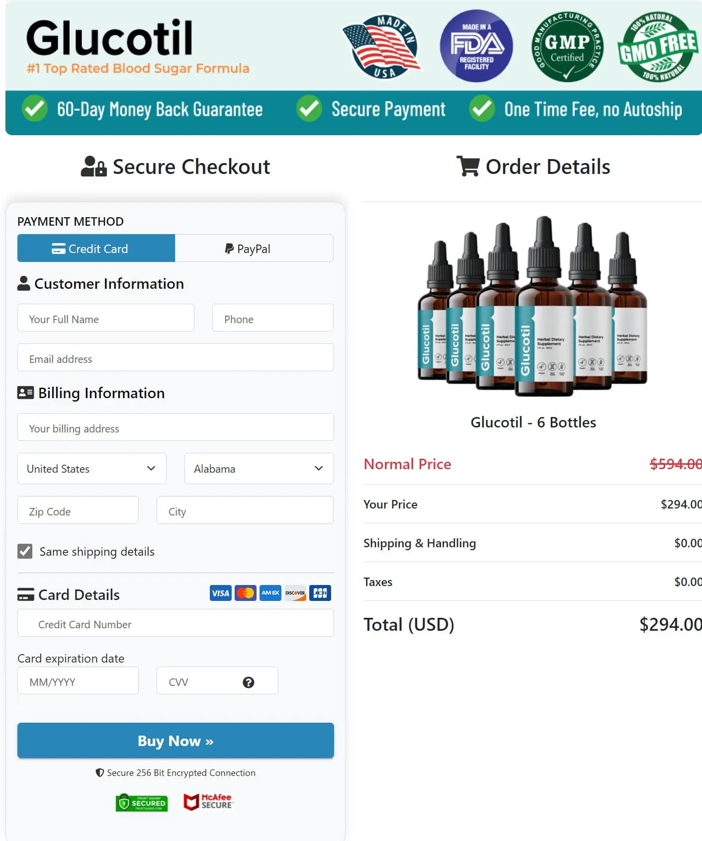 glucotil order page